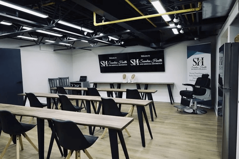 view of classroom with chairs